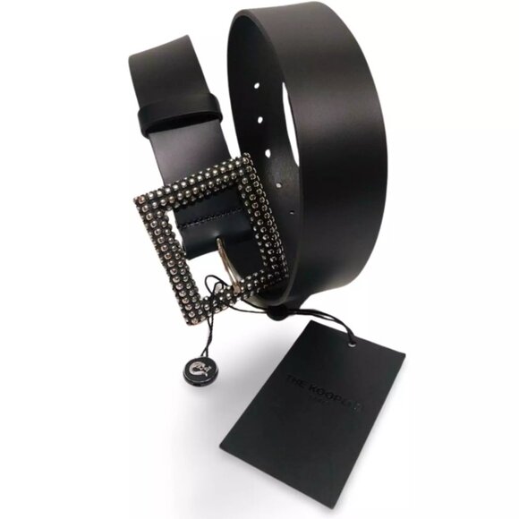 The Kooples Classic Black Leather Belt AFCE22031K BLA01 (0167) main image 7